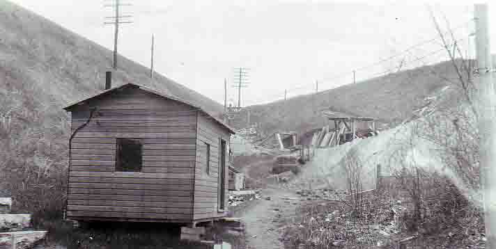 1924 Tunnel tool house and west entry to tunnel